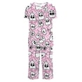thumbnail image 5 of YGJTJYD Womens Halloween Pajamas 2 Piece Cute Ghost Graphic Button Up Shirts and Capri Pants Sleepwear Homewear Pjs Short Set,Sizes S-3XL, 5 of 7