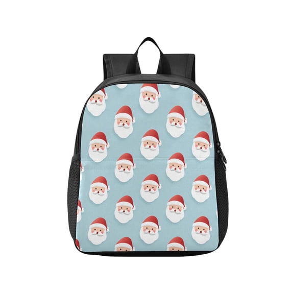 Toddler Backpack Cartoon-style Santa Claus Faces Waterproof Lightweight Backpack Casual Mini Daypack for Daycare & Travel