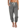 thumbnail image 1 of AherBiu Womens Sweatpants Elastic Waist Drawstring Joggers Loose Fitting Comfy Lounge Pants with Pockets, 1 of 6