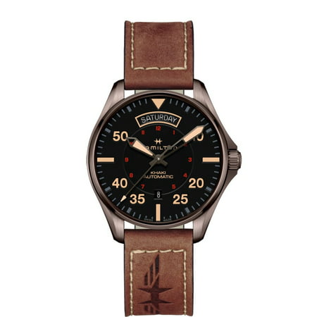Hamilton H64605531 Khaki Pilot Day Date Automatic Men's Watch Leather (The Best Pilot Watches)