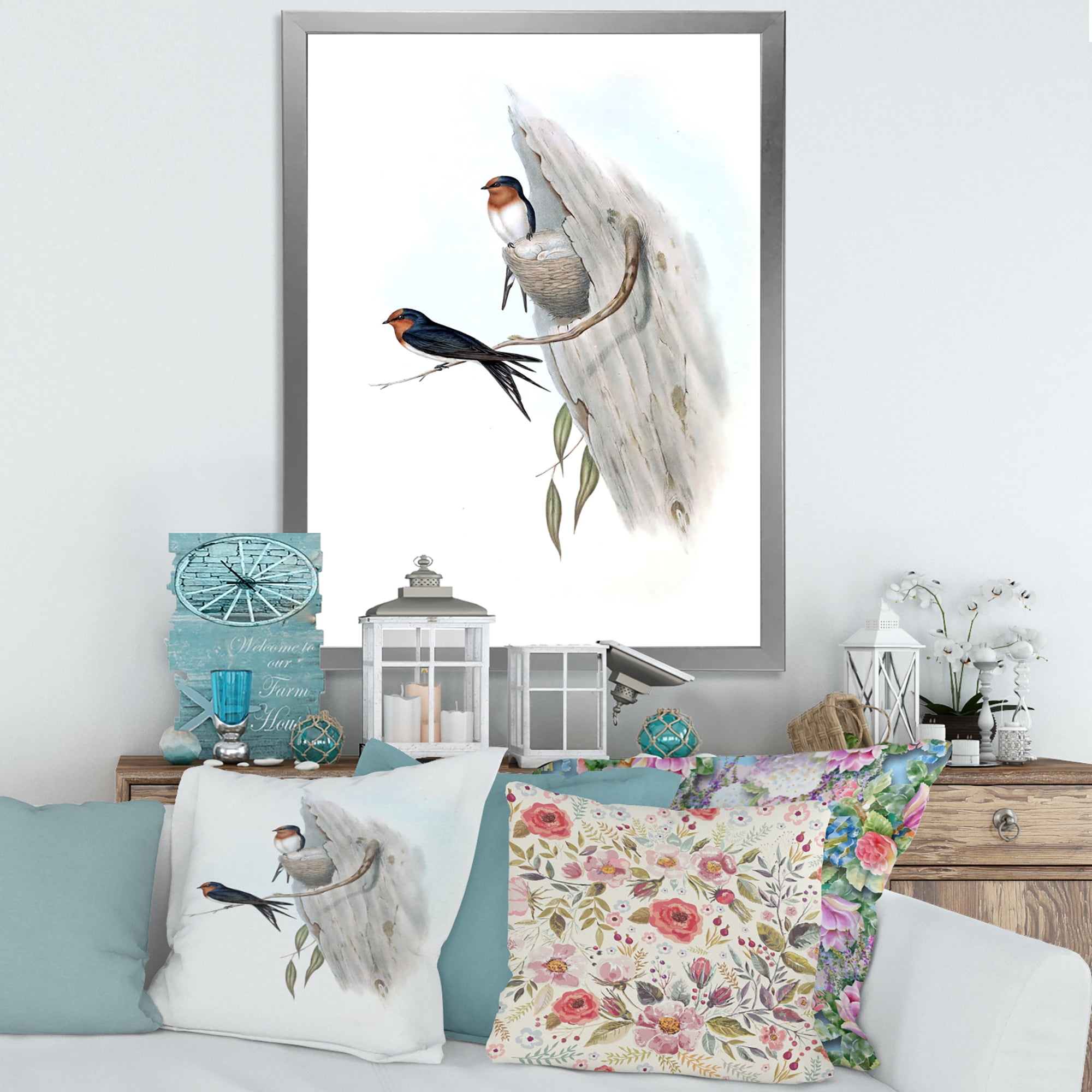 Designart 'Ancient Australian Bird Illustrations II' Traditional Framed Art Print