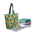 thumbnail image 2 of FORMRS Womens Canvas Tote Bag with Zipper Inner Pocket Shoulder Handbag, Orange Tree Pattern, 2 of 7