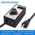 thumbnail image 5 of Speed Controller Fan Speed Controller 120V 15Amp Speed Adjuster for Exhaust Fan and Inline Duct Fan US Plug, 5 of 6