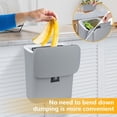 thumbnail image 5 of LQQBOX 2.4 Gallon Kitchen Compost Bin for Counter Top or Under Sink, Hanging Small Trash Can with Lid for Cupboard/Bathroom/Bedroom/Office/Camping, Mountable Indoor Compost Bucket, Gray, 5 of 7