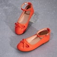 thumbnail image 2 of newwalpole Toddler Girls Dress Shoes Mary Janes Ballerina Flats for Girls Shoes Toddler Orange for Size 1.5, 2 of 7