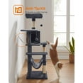 thumbnail image 6 of 56.3'' Cat Tree Tower for Indoor Cats ,Multi-Level Cat Condo Cat Furniture with Scratching Posts, Perches, Hammock, Cave ,Smoky Gray, 6 of 9