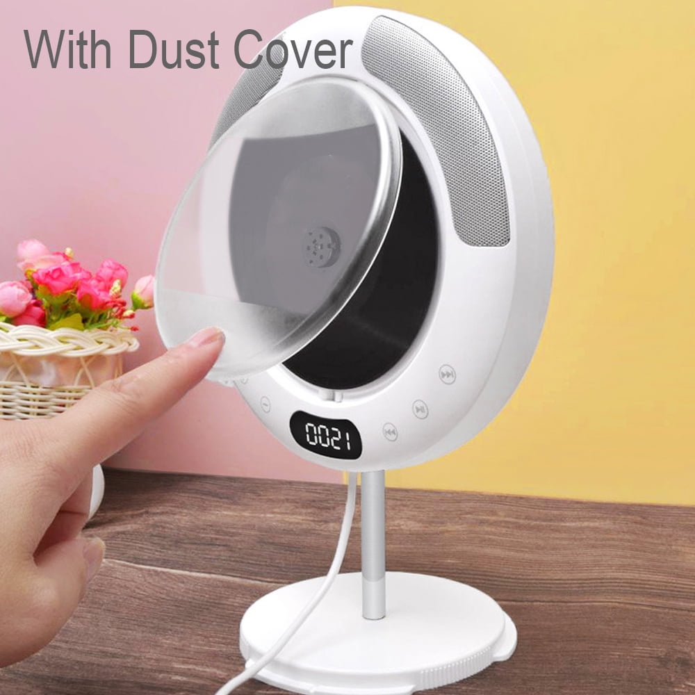 MEGICOT Bluetooth 5.0 Wall Mountable CD Player with Built-in Pull-Switch Speakers, Portable MP3 Music Walkman with Special Stand Dust Cover Remote Control, Support Disc FM USB Flash AUX Play