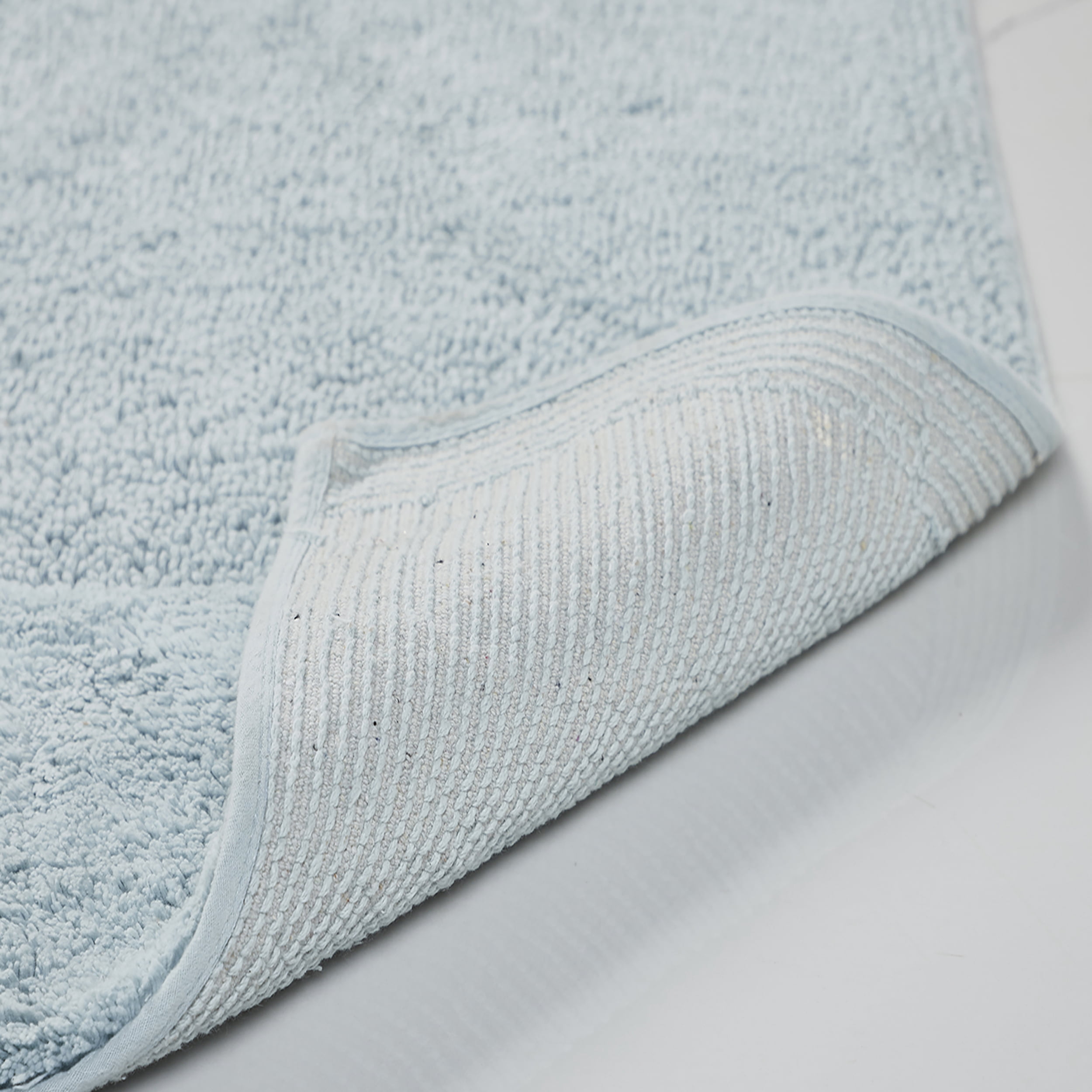 Better Trends 5 Piece Bathroom Rug Set, 100% Cotton, Extra Soft Tufted Bath Mat, Water Absorbent & Non Slip Bath Rug, (Blue) Granada Collection