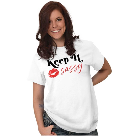 Cute Attitude Keep It Sassy Kiss Lips Women's Graphic T Shirt Tees Brisco Brands S
