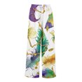 thumbnail image 5 of LWavelet Comfort Fabric Feather Coin Print Wide Leg Pants Women Mardi Gras Festive Wear White XL, 5 of 5