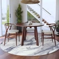 thumbnail image 4 of Round Area Rug 8 Ft, Grey Marble Washable Non-Slip Circle Carpet for Living Room/Bedroom, Abstract Minimalist Modern Art Collection Low-Profile Large Area Rugs for Indoor, 4 of 7