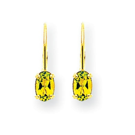 14k Yellow Gold Polished 6x4mm Oval Peridot Leverback Earrings 14k Yellow Gold Polished 6x4mm Oval Peridot Leverback Earrings 1 00 Cwt