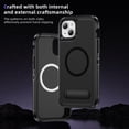 thumbnail image 3 of Strong Magnetic & Seamless Stand Designed for iPhone 14 / 13 Case, Compatible with MagSafe, for iPhone 14 / 13 Phone Case, Ultra Slim Frosted Matte Non Slip Drop Protection, Black+Black, 3 of 7