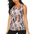 thumbnail image 1 of Balery Colourful Horses Camiseta sin mangas estampada ligera para mujer, tops de entrenamiento sin mangas, camisetas de yoga transpirables de secado rápido.-XX-Large, 1 of 7