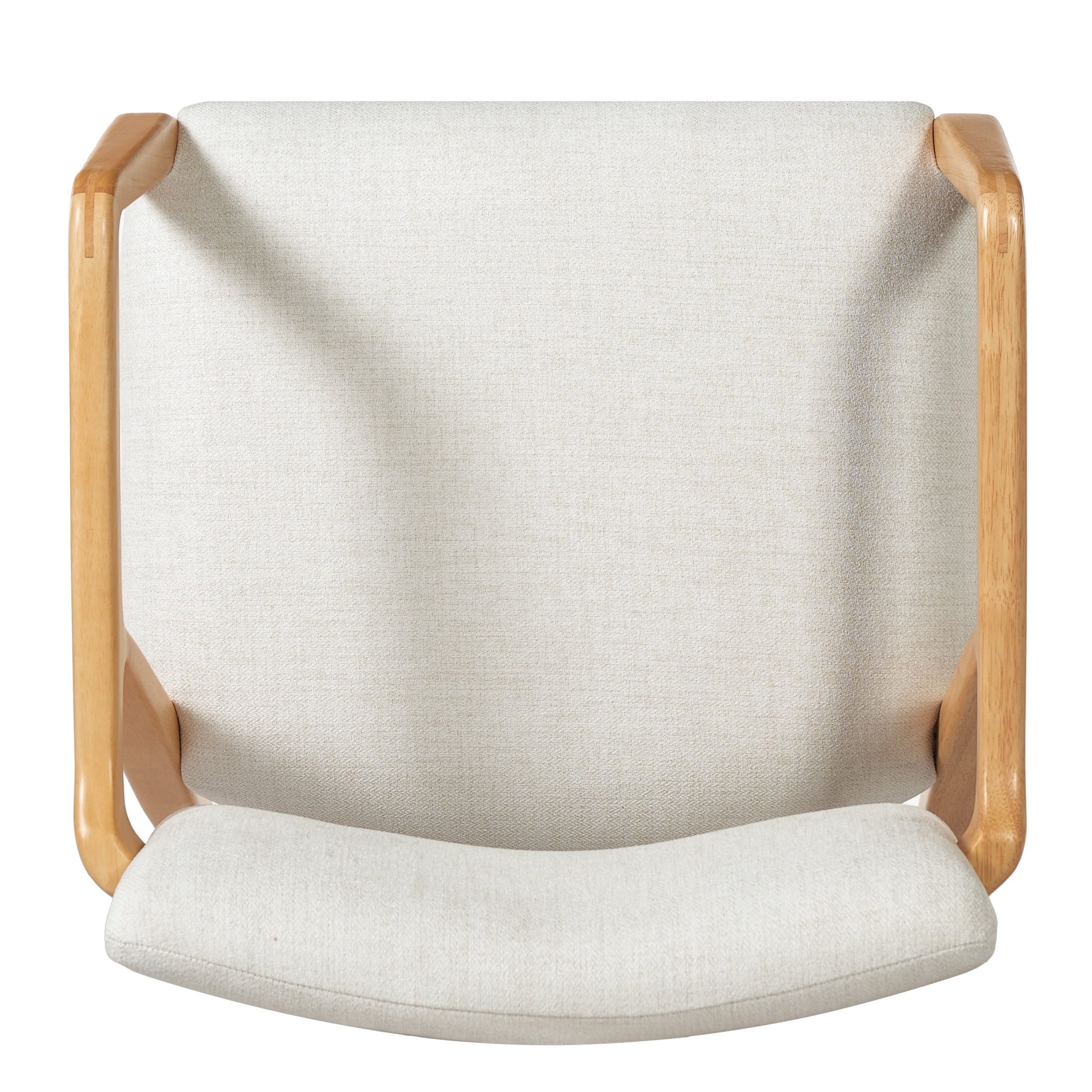 Christopher Knight Home Mid-Century Upholstered Dining Chairs, Wood Frame, Natural+Beige, Set of 2