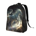 thumbnail image 2 of Cauagu Space White Horse Print Backpacks,Travel Daypack Casual Laptop Backpack Bookbag Fits 15 Inch Computer for Men Women, 2 of 8