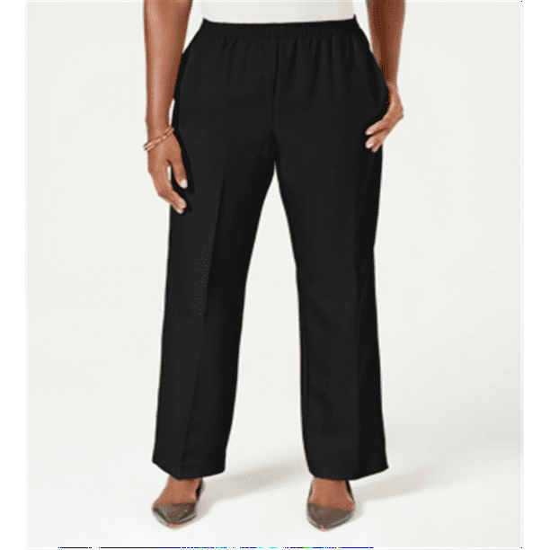 Karen Scott Women's Petite Pull on Pants Black Petite L