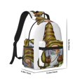 thumbnail image 2 of Goofa Fishing Gnome Fisherman Pattern Comfortable Student Backpack - Ergonomic Design, Durable, Water-Resistant, Multi-Compartment,Travel, and Outdoor Activities, 2 of 5