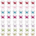 thumbnail image 1 of 48 piezas de dijes de mariposas de tela de 8 colores, dijes de mariposa de tela, dijes de mariposa, colgantes, pendientes, collares y decoraciones., 1 of 7