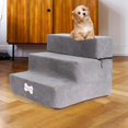thumbnail image 3 of Durable Dog Stairs Ladder Slip 3 Climbing Washable Ramp Grey, 3 of 8