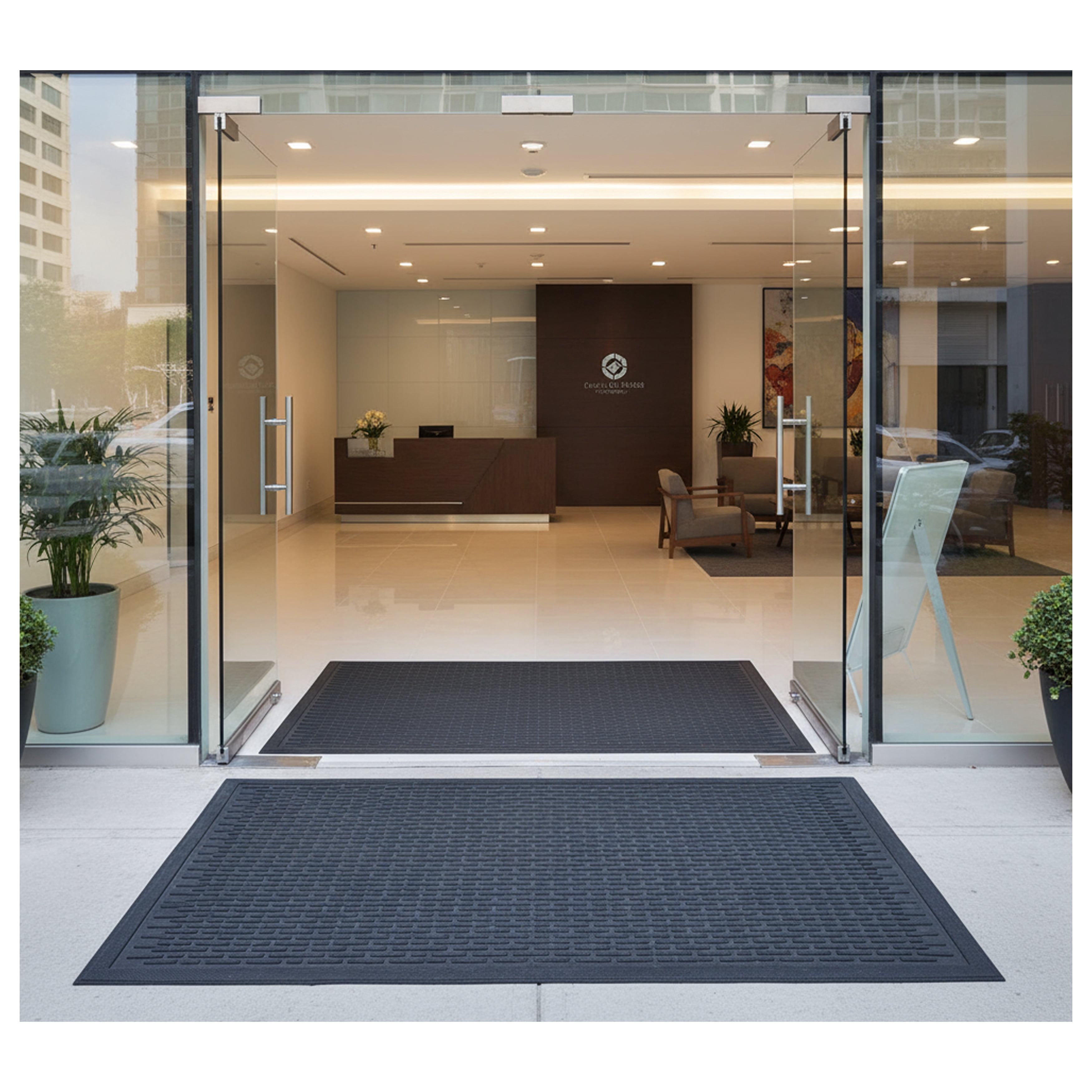 Home & More Rubber Ridge Scraper Door Mat