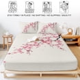 thumbnail image 5 of King Size Fitted Sheet Set - Cherry Blossoms 3 Piece Bedding Sets 16" Deep Pocket Fitted Sheet with 2 Pillowcases, Pink Flower Floral Spring Nature Country Brushed Microfiber Hotel Luxury Bed Sheets, 5 of 9