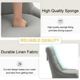 thumbnail image 6 of Foredo Linen Dining Chairs Set of 2, Modern Upholstered Dining Chairs with Solid Wood Legs, Country Tufted Dining Chairs for Dining Room Living Room, Light Gray, 6 of 8