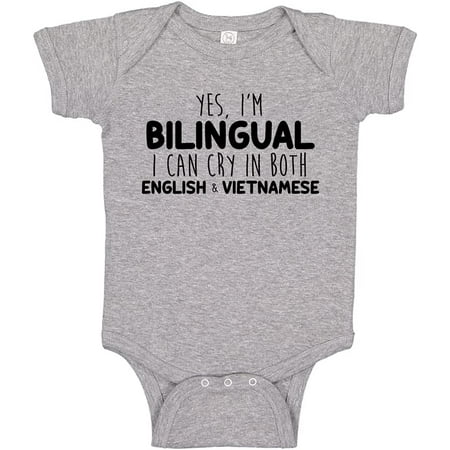 

I Can Cry In English And Vietnamese Vietnam Baby Bodysuit One Piece or Toddler T-Shirt Funny Gift for Bilingual Baby