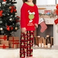 thumbnail image 1 of Vestido Rojo Para Padres E Hijos Conjunto de pijama familiar de 2 piezas con cuello redondo y estampado de dibujos animados estilo navideño traje diario Cgtredaw Chica Rojo 3-4T para Niño, 1 of 6