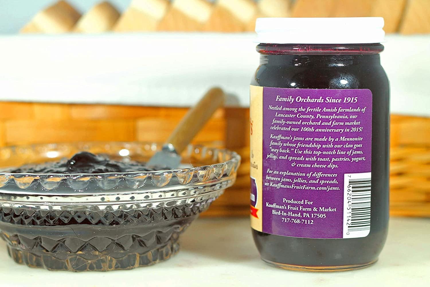 Kauffman Orchards Black Raspberry Fruit Spread, All Natural, No Granulated Sugar Added, 9 Oz. Pack of 6