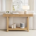 thumbnail image 4 of Farmhouse Fluted Console Table 55In 2-Tier Entryway Table with Storage Shelf Rustic H-Shaped Base for Hallway Natural Wood, 4 of 7