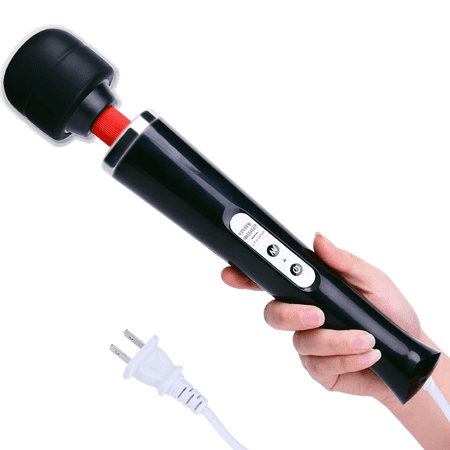 Godewogo Personal HV-110-250 Electric Muscle Massager - Plug in 10 Speed, Handheld Relaxation Tool for Deep Tissue Massage of Body Muscles, Suitable for Neck, Back, Shoulders, and Feet,black,Mini