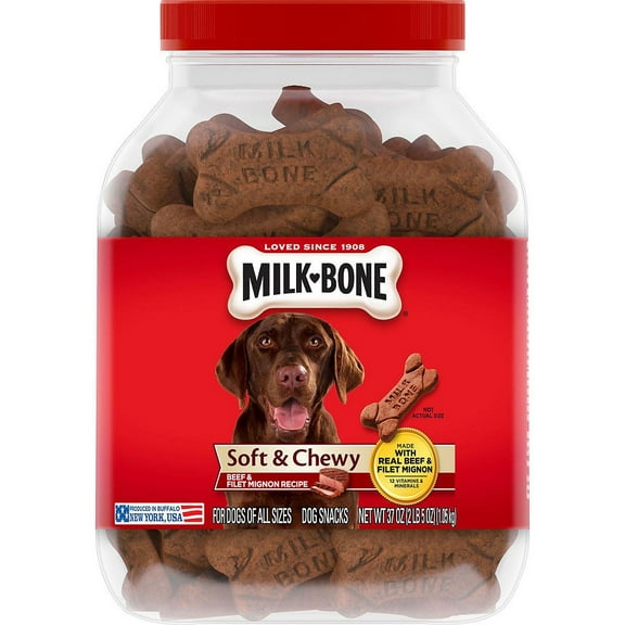 Milk-Bone Soft & Chewy Beef & Filet Mignon Recipe Dog Snacks (37 oz.)
