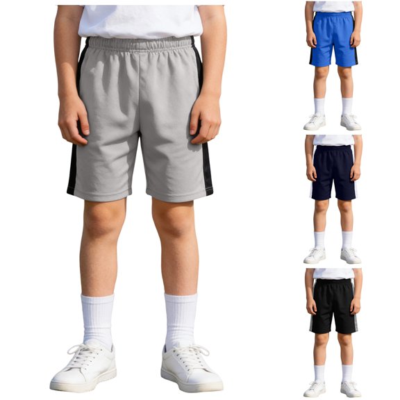 WUANDIXFA Kids Boys Running Shorts High Waist Athletic Gym Shorts Basketball Football Training Bottoms (Navy, 13-14 Years)