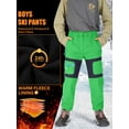 thumbnail image 3 of Asfixiado Boys Youth Waterproof Hiking Ski Snow Pants Unisex Kids Elastic Waist Warm Insulated Pants Girls Outdoor Fleece-Lined Soft Shell Trousers, 3 of 9