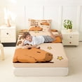 thumbnail image 4 of Erosebridal Kawaii Capybara Kid Twin Sheet Sets, Cartoon Stars Print Bedding, 3-Piece, 4 of 5