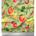 thumbnail image 1 of Soimoi Rayon Fabric Leaves & Mix Vegetable Printed Craft Fabric by The Yard 56 Inch Wide, 1 of 1