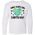 thumbnail image 3 of Inktastic Make Every Day Earth Day with Hearts and Stars Long Sleeve Youth T-Shirt, 3 of 5