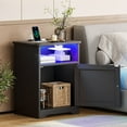 Nightstands Set of 2,Smart Nightstand with Charging Station and LED Lights,Bedside Table with