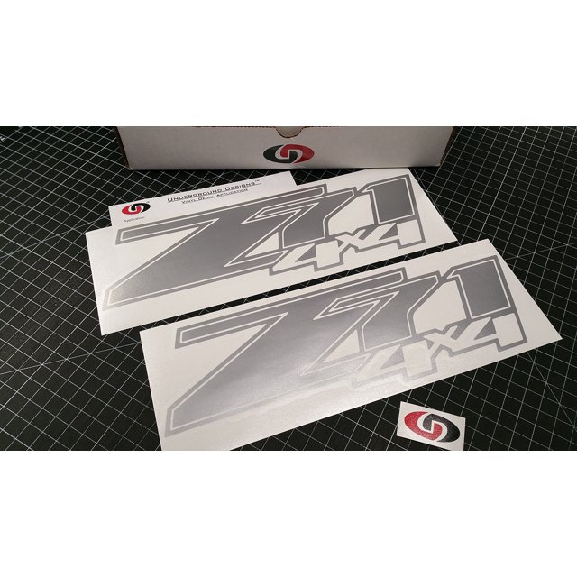Z71 4x4 Decal Chevy Fender Tailgate Sticker 2007-2013 Select Color: (Metallic Silver)