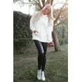 thumbnail image 3 of ABPHQTO Sudadera de mujer blanca con cuello desbocado texturizado, 3 of 5