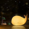 thumbnail image 2 of 1 luz nocturna para niños, luz nocturna LED de silicona con forma de ballena, luz nocturna con interruptor táctil portátil para habitación de bebé, dormitorio, sala de estar, regalo de luz blanca cálida Rojo Verde, 2 of 5