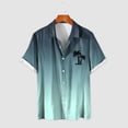 thumbnail image 5 of Wyzesi Red Shirt Men Short Sleeve Men Short Sleeved Fashionable Color Gradient Printed Coconut Tree Pattern Men Seaside Beach Shirt Striped Shirt Dress Men Button Down, 5 of 5