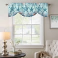 thumbnail image 6 of Summer Starfish Tie Up Valances Curtain, Adjustable Kitchen Teal Orange Ocean Corals Coastal Marine Life Valances for Windows Decor, Rod Pocket Short Curtains Set for Bedroom/Bathroom, 42"x12", 6 of 9