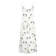 thumbnail image 5 of gbyLJF Straight Dress for Women Womens Prom Dress Plus Size Ruched Dress Floral Ruffle Dress White L, 5 of 5