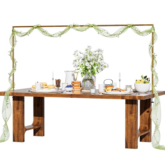 Whitejianpeak Over The Table Rod Stand with Clamps, Adjustable 32"-102'' L 16"-42" H Metal Gold Table Arch Stand for Wedding Birthday Party Events