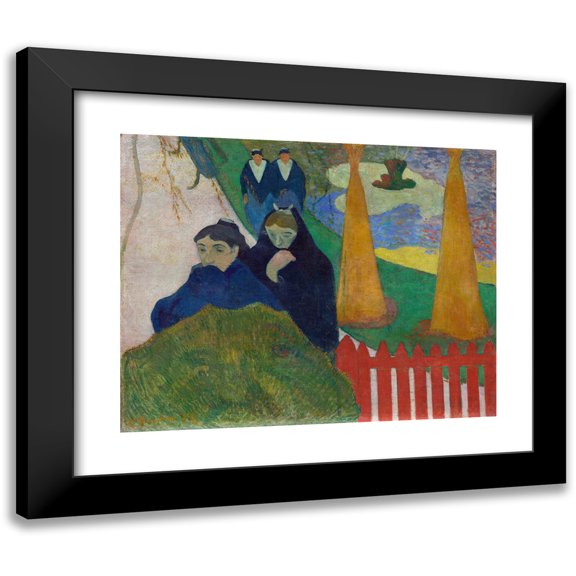 Paul Gauguin 14x12 Black Modern Framed Museum Art Print Titled - Arlesian (Mistral) (1888)