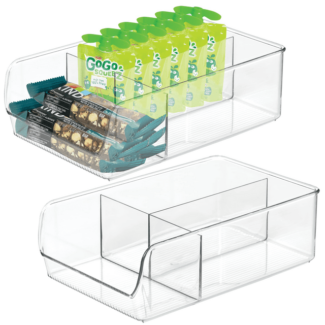 Clear Pantry Organization and Storage Bins Baskets Set of 2 Organizers, Snack