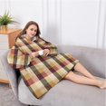 thumbnail image 5 of Oversized Wearable Blanket Hoodie,Brown Beige Green and Red Checkered Pattern Sherpa Blanket Hoodie with Super Pockets,Super Warm Fuzzy Pullover for Women & Men, 5 of 6