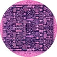 thumbnail image 1 of Ahgly Company Indoor Round Abstract Pink Modern Area Rugs, 3' Round, 1 of 4